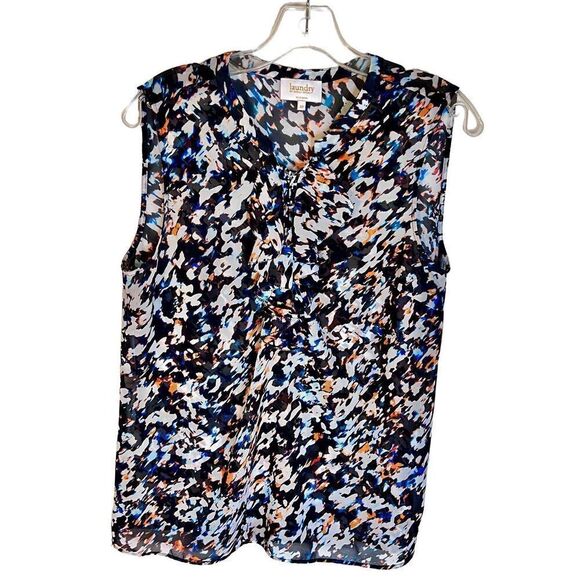Laundry V Neck Ruffled Tie Sleeveless Blouse Size 10 Actress Worn on TV Show - Picture 1 of 9